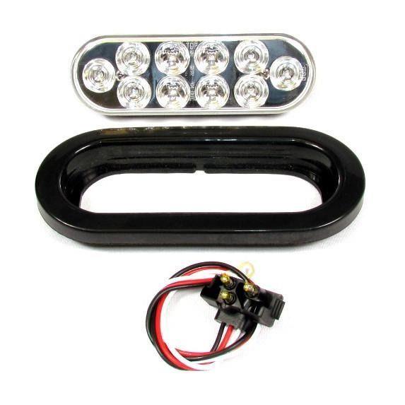 F235186 6"OVL RED/CLR LGT 10LED