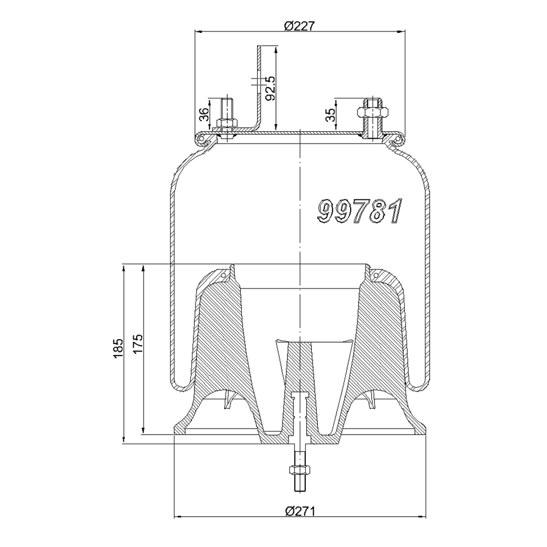 AIR BAG FOR FREIGHTLINER CTO-9781 / W01-358-9781