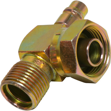 Steel 90º Compressor Fitting w/ Service Port TO MIOR#10 13MM