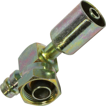 Steel 90º Tube-O Beadlock Fitting w/ Svc Port TO-8SB 90 SV R134A