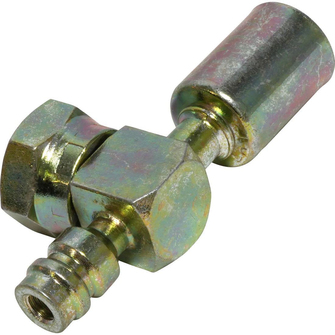 Steel 90º Tube-O Beadlock Fitting w/ Svc Port TO-8SB 90 SV R134A