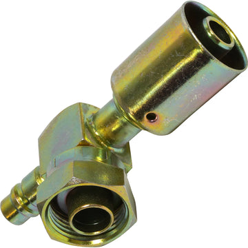 Steel 90º Tube-O Beadlock Fitting w/ Svc Port TO-10SB 90 SV R134A