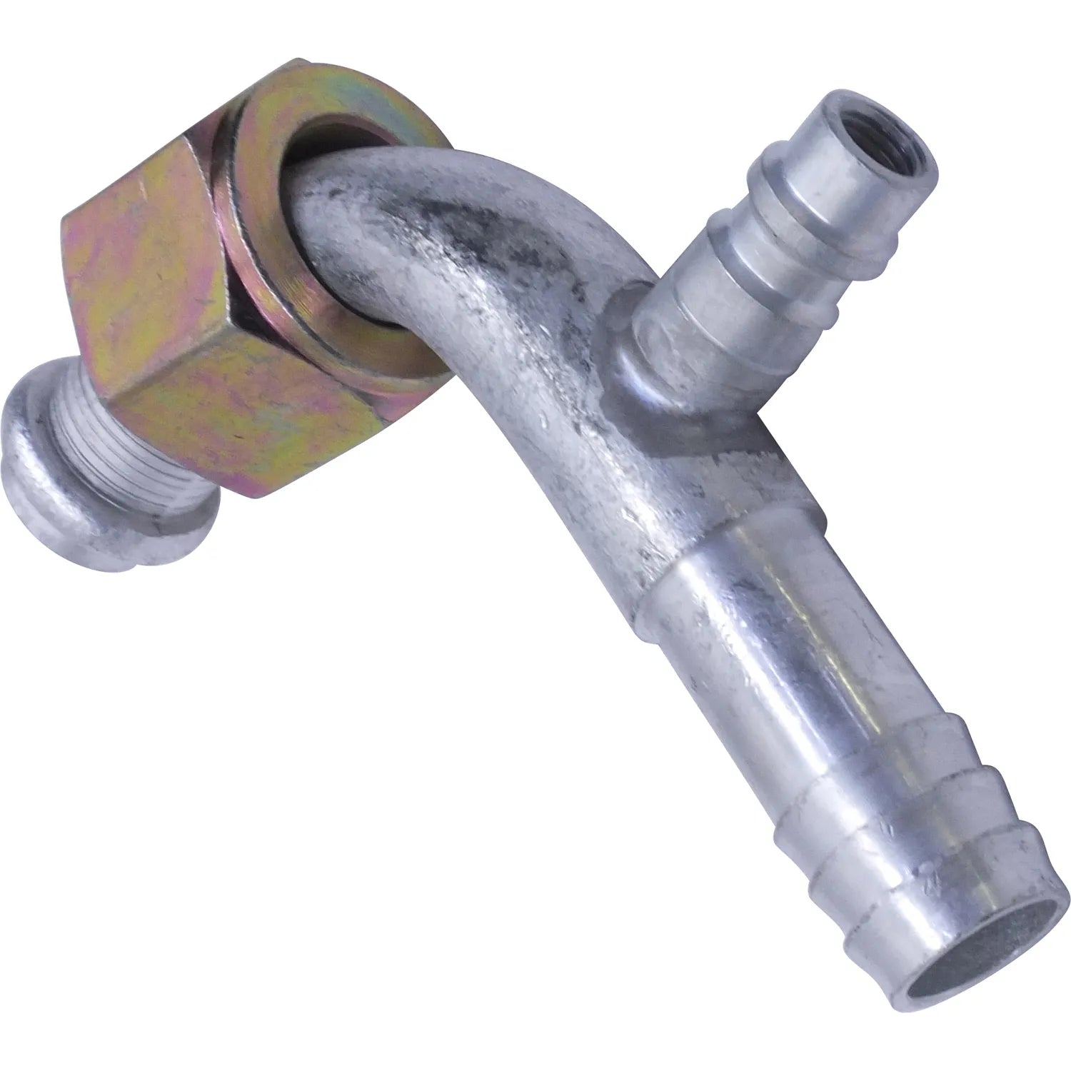 Accesorio de espiga de junta tórica hembra de aluminio de 90º con puerto de servicio 12FOR 12BB 90 SV R134 n.º 12