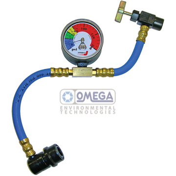 R134A RECHARGE HOSE - RETAIL VERSION W/ GAUGE MT1414